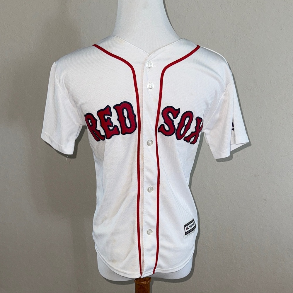 Majestic Red Sox White Jersey with Red Trim
